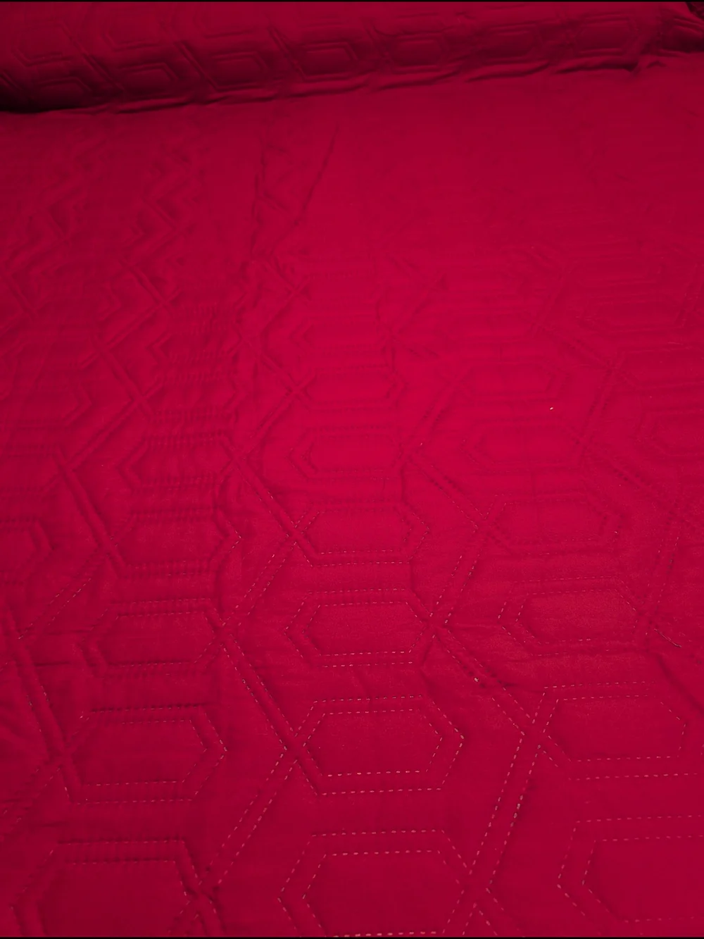 Classic Solid Red Quilt Coverlet - Home Bedding NWOT